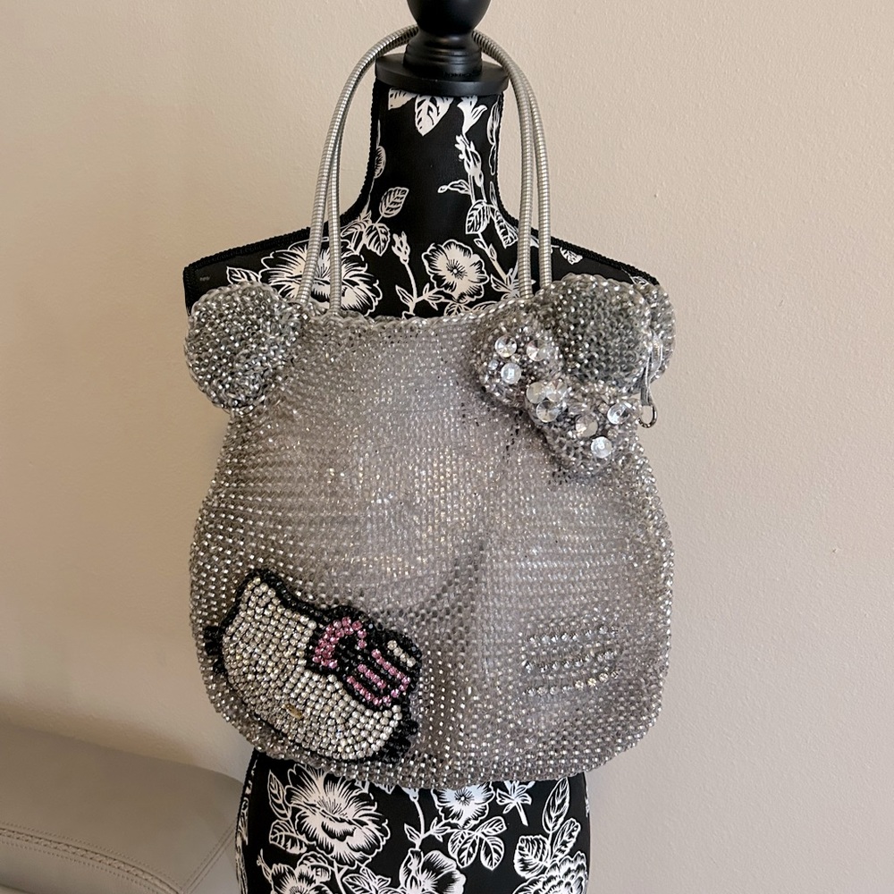 Designer Anteprima Hello Kitty Collobaration Silver Pink Rhinestone NEW Offers
